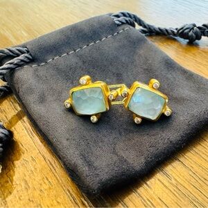 EUC. Julie Vos Clara Stud in Iridescent Aquamarine Blue.